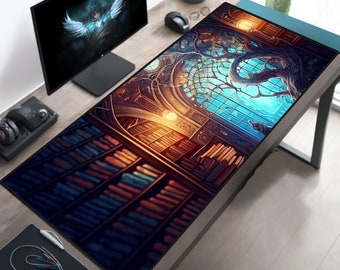 study table for home Desk Mat Fantasy Teacher Desk Study Desk Writing Desk Book Lovers Library Oversized Mouse Pad Cute Desk Pad Gaming Mousepad Mousemat