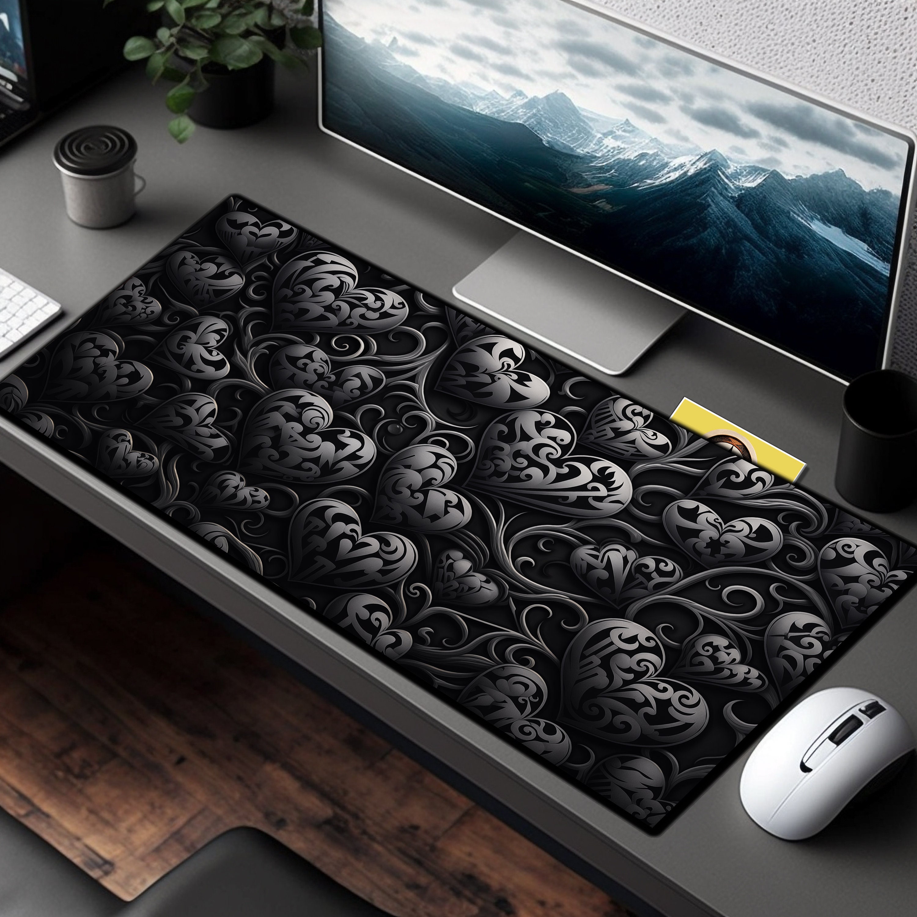 Cute Goth Desk Decor, Goth Mousepad XL, Goth Gaming Mat, Goth Game ...