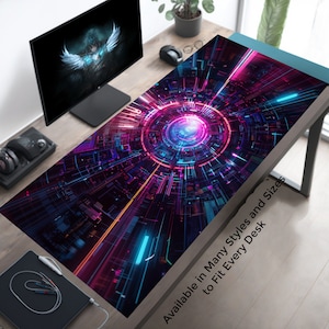 Tapis de souris de jeu Cyberpunk, tapis de jeu de jeu de cartes fantaisie Time Tunnel, tapis de jeu Cyberpunk