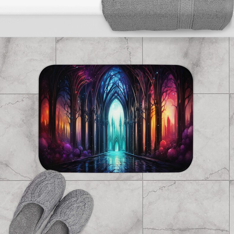 Vibrant Gothic Arches Floor Mat - Thumbnail 4