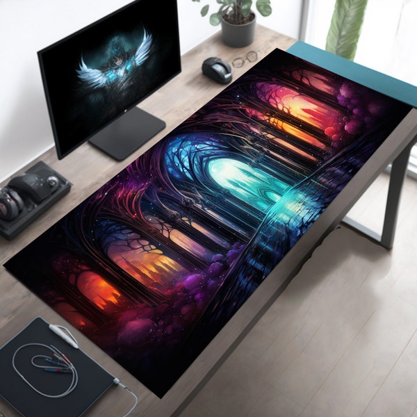 Vibrant Gothic Archway, Gothic Desk Mat Gothic Mouse Pad, Cute Desk Pad, Aesthetic Mousepad, Game Table Accessory, Gamer Setup, Home Office