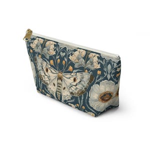 William Morris inspirierte Motte Cottagecore Make-up-Tasche, Federmäppchen, Zubehörtasche mit T-Boden, Kosmetiktasche Bild 7