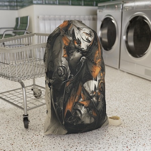 Laundry Bag for Dorms or Home, Travel Laundry Bag Featuring Gothic Bats