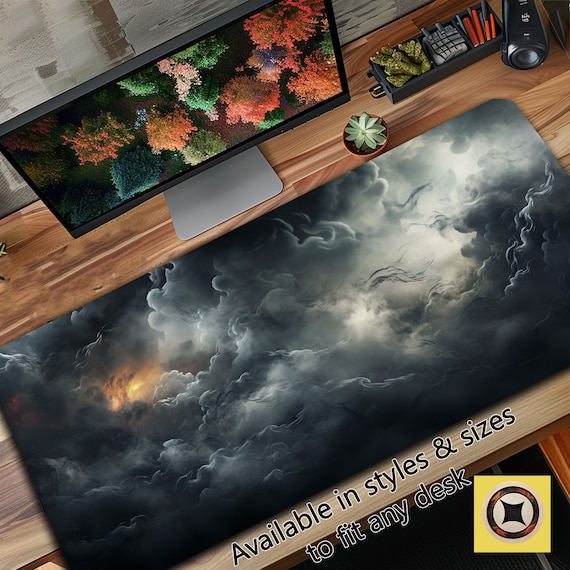 Storm Clouds Desk Mat, Aesthetic Mouse Pad, Long Mousepad XL, Extended Desk Mat, Extra Large Mousepad, Oversized Mouse Pad