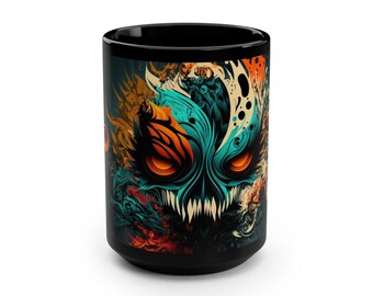 Fire Monster 15oz Coffee Mug Monster Home Decor Horror Decor Fantasy Mug Fantasy Cup