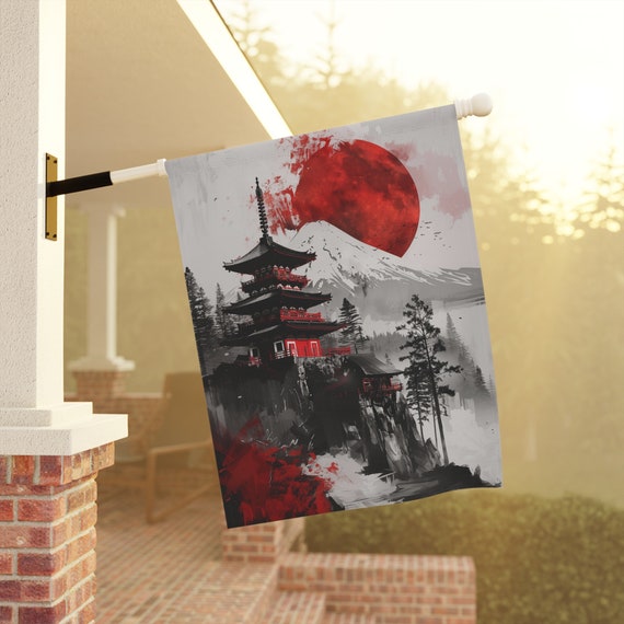 Home Banner, Traditional Japanese Art in Red, Black, Gray Home Banner, Traditional Japanese Art in Red, Black, Gray