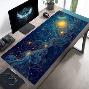 Supernova Sky Streams Gaming Desk Mat, Extended Desk Pad, Oversized Mousepad, Giant Mouse Pad, Gamer Gift, Sky Keyboard Pad