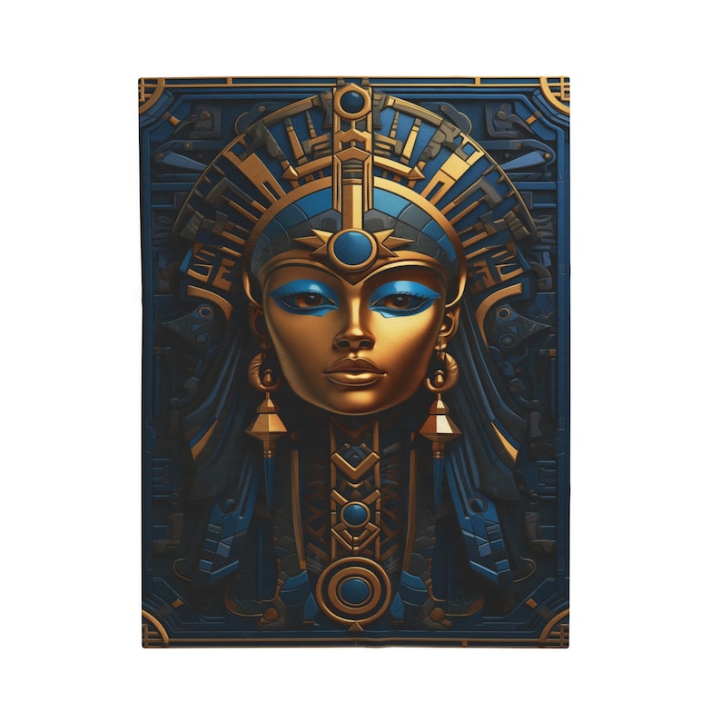 Fantasy Ägyptische Königin Decke, Pharoah Decke, Ägypten Raumdekor, Antike Geschichtsdecke, Samt-Plüschdecke Bild 10