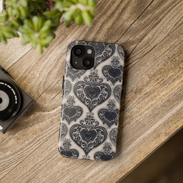 Victorian Style Ornate Hearts iPhone Tough Case