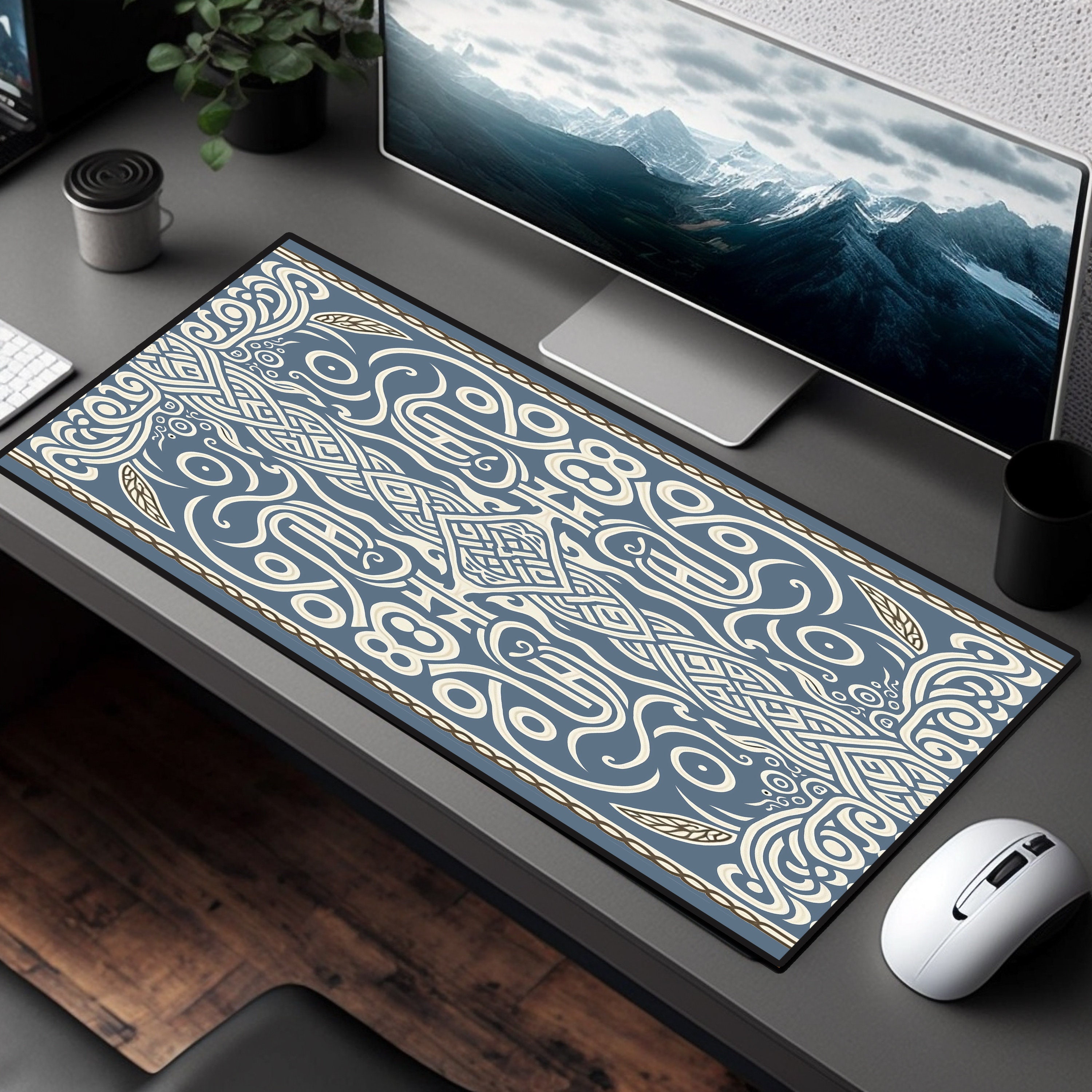 Cute Viking XL Mouse Pad – Oversized Aesthetic Desk Mat