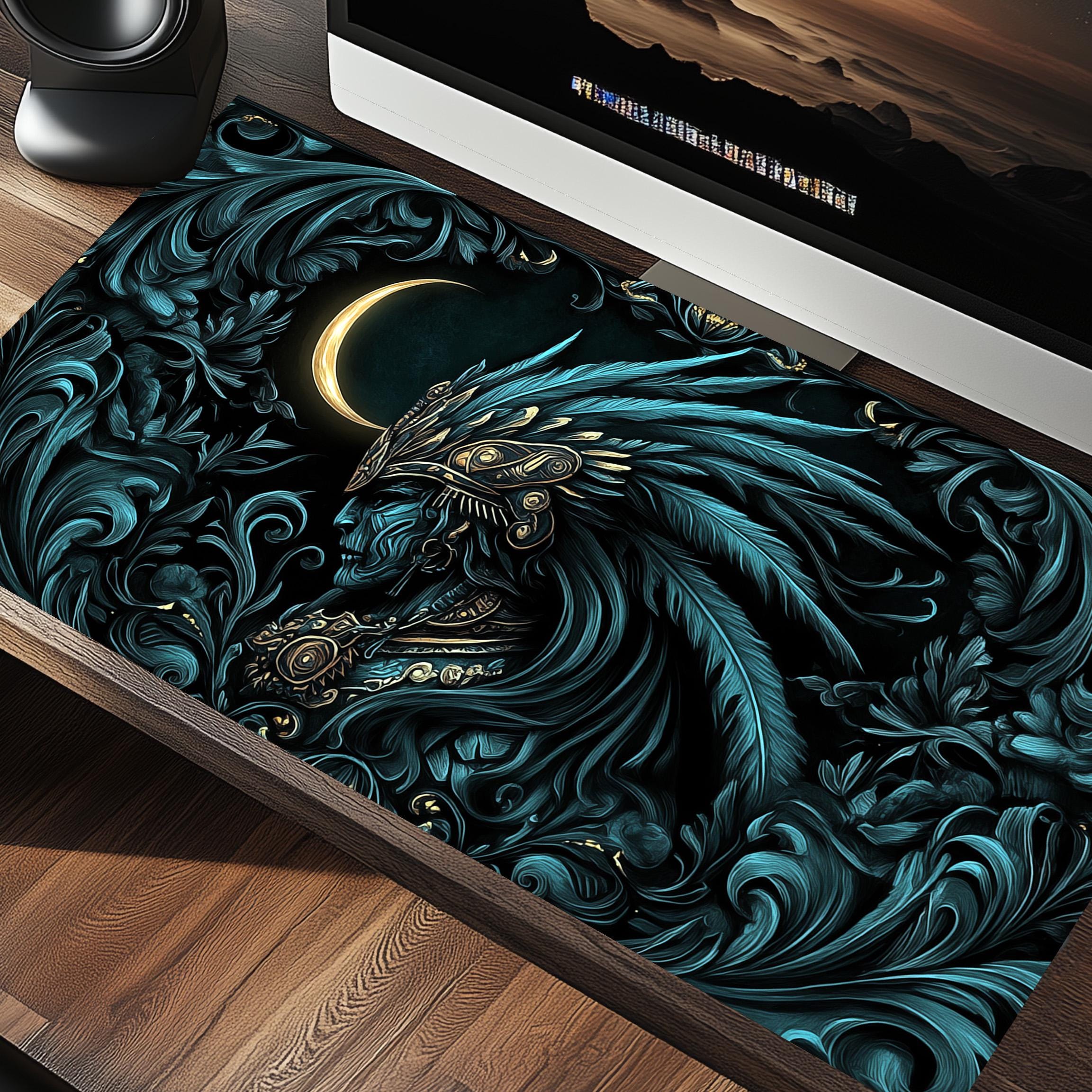 Fantasy Aztec Warrior Desk Mat Mousepad