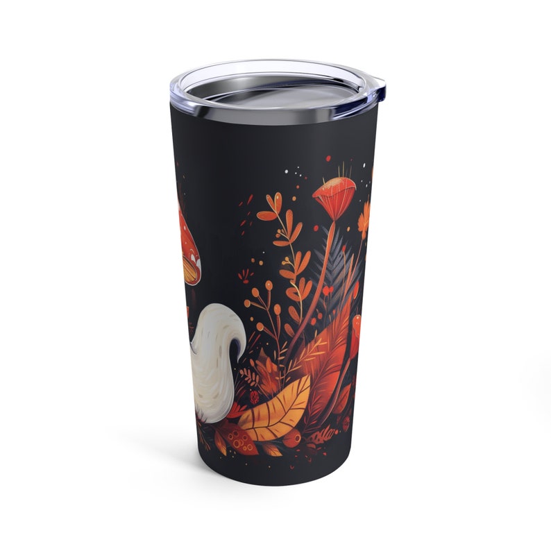 Kawaii Cute Mushroom Ghost Tumbler, Cute Tumbler, Kawaii Tumbler, Mushroom Tumbler, Stainless Steel Tumbler 20oz image 5