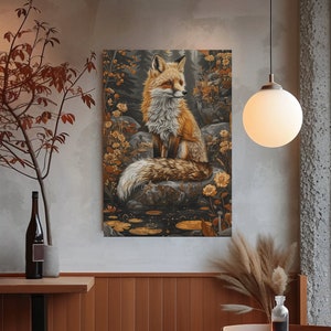 Cottagecore Forest Fox Art Print - Fox Wall Poster - Fox Room Decor - Fox Poster Art Print - Living Room Art - Bedroom Art - Gift for Wife