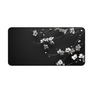 Sakura Desk Mat, Minimalist Desk Pad, Black Desk Decor, Aesthetic Mousepad, Simple Mouse Pad, Cute Computer Pad, Gift for Wife Bild 4