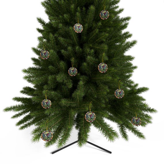 Ornamento per albero di Natale a forma di colibrì, ornamento realistico a forma di colibrì, regalo per birdwatcher, natura, fauna selvatica, ornamento per uccelli, gola di rubino - Italia