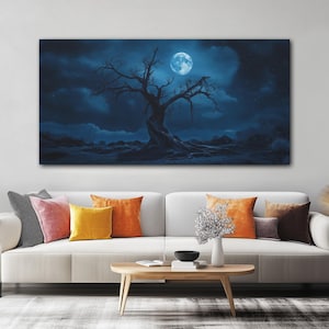 Stampa artistica di albero morto del folklore gotico - Stampa artistica su tela - Pronta da appendere - Decorazione per la casa gotica - Arte murale gotica