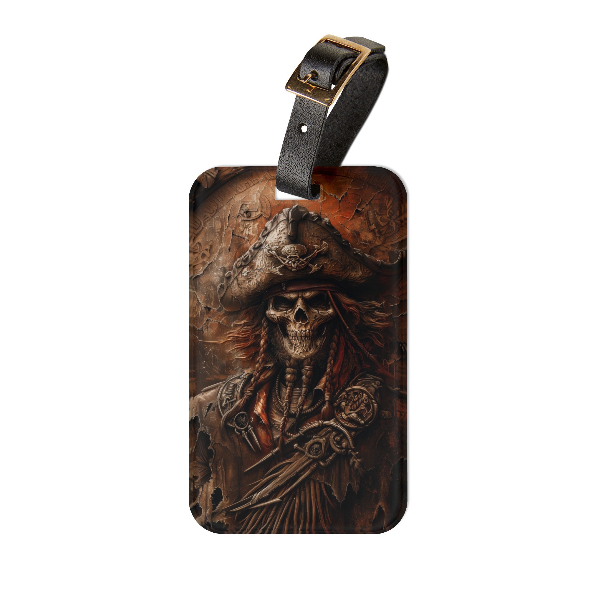 Fantasy Pirate Skeleton Luggage Tag - Etsy