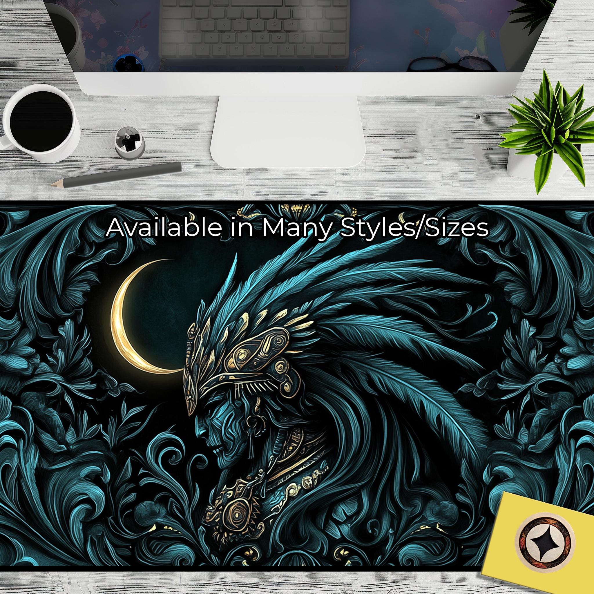 Fantasy Aztec Warrior Gaming Desk Mat Mousepad - Gift for Boyfriend or ...