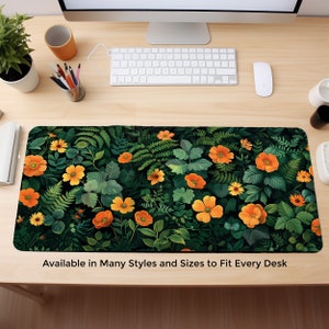 Niedliches Schreibtisch Dekor, ästhetisches Mousepad, grüne Schreibtischmatte, botanische Mauspad, Pflanzen Schreibtischunterlage, rutschfeste Büromatte, trendiges Arbeitsplatzzubehör
