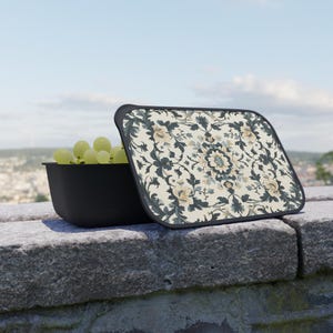 Enjoy Your Lunch Just a Little More with Elegant Floral Art Adorned Reusable Lunch Box For Adult or Teen - Cute Bento Box