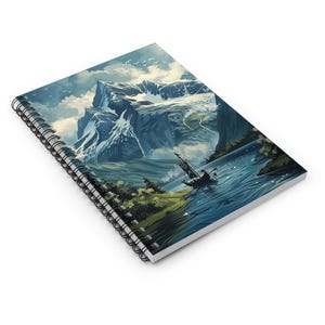 Persönliches Journal, Notizbuch, Tagebuch für Zuhause, die Arbeit oder die Schule mit einer schönen nordischen Wikinger Fjord-Kunst auf dem Cover Bild 4