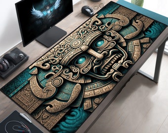 Mayan Mousepad XL Big Gaming Mouse Pad Maya Desk Mat Fantasy Desk Pad Mayan Computer Desk Office Decor XXL Extra Large Track Keyboard Pad