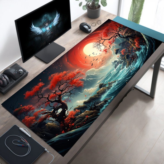 Tapis de souris gaming XL Oceanic Passage, tapis de bureau XXL, tapis de  souris japonais, tapis de bureau Lofi, grand tapis de bureau, très grand  sous-sol -  Canada