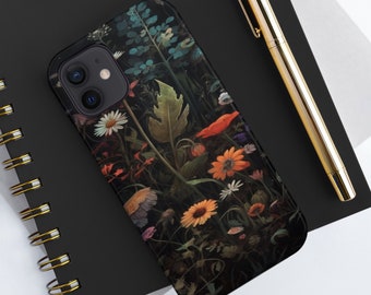 Dark Cottagecore Wildflower iPhone Case, Floral iPhone Case, Cute iPhone Cover for iPhone 7, 8, X, Xs, Xr, 11, 12, 13, 14, Pro, Max, Mini