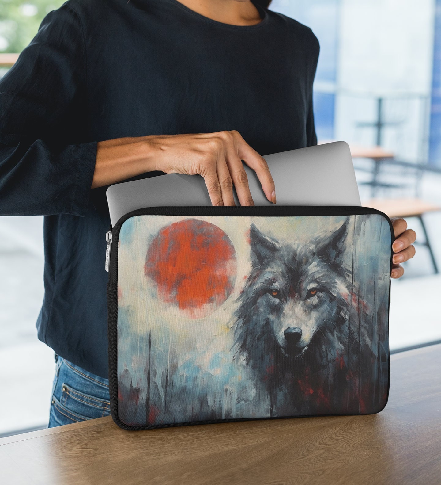Viking Wolf Abstract Art Tablet and Laptop Case