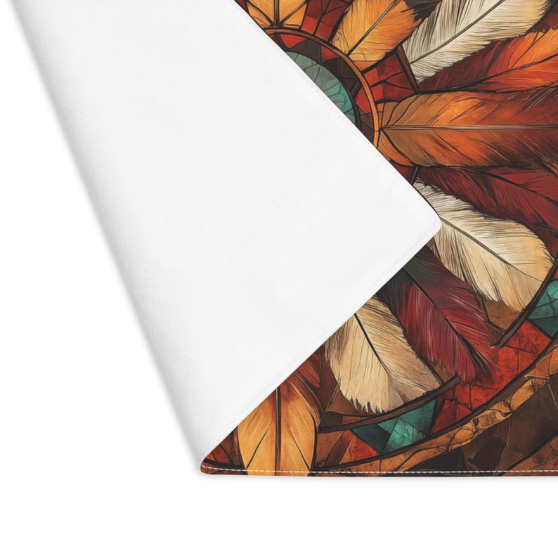 Native American Inspired Feather Art Dining Table Placemat - Tribal Dining and Kitchen Decor - Gift for Wife/Daughter - Southwest Home Decor image 3