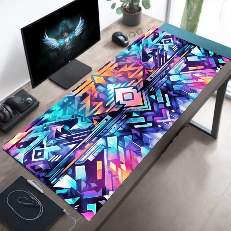 Aztec Desk Mat Cute Mouse Pad Aesthetic Desk Pad, Geometric Deskpad ...