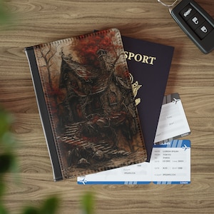 Witchy Forest Cottage Passport Book, Passport Cover, Passport Holder, Passport Case, Passport Wallet