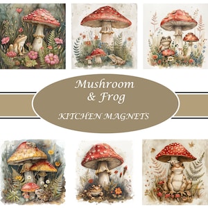 Pilz & Frosch Küchen Magnete, Kühlschrankmagnete, 6 Designs zur Auswahl, Niedliche Pilz Magnete, Goblinkern Magnete, Pilz Dekor