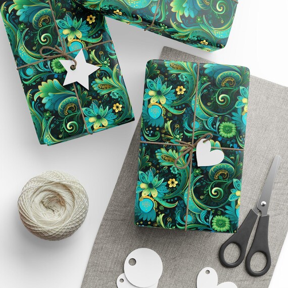 Paisley Turquoise and Blue Wrapping Paper - Cute Gift Wrap - Christmas Wrapping - Birthday Paper - Unique Gifting