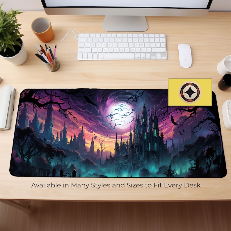 Mysterious Mystic Castle Desk Mat Mousepad XL, Gaming Mouse Pad ...