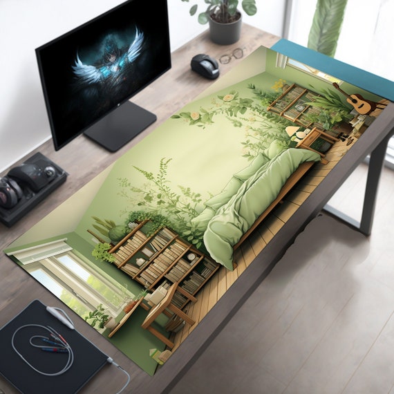 Acogedora alfombra de escritorio, decoración de escritorio de dormitorio  para amantes de las plantas, alfombrilla de