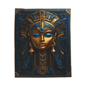 Fantasy Ägyptische Königin Decke, Pharoah Decke, Ägypten Raumdekor, Antike Geschichtsdecke, Samt-Plüschdecke Bild 6
