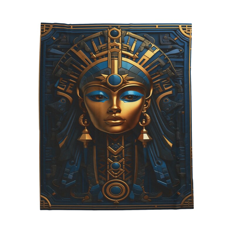 Fantasy Ägyptische Königin Decke, Pharoah Decke, Ägypten Raumdekor, Antike Geschichtsdecke, Samt-Plüschdecke Bild 6