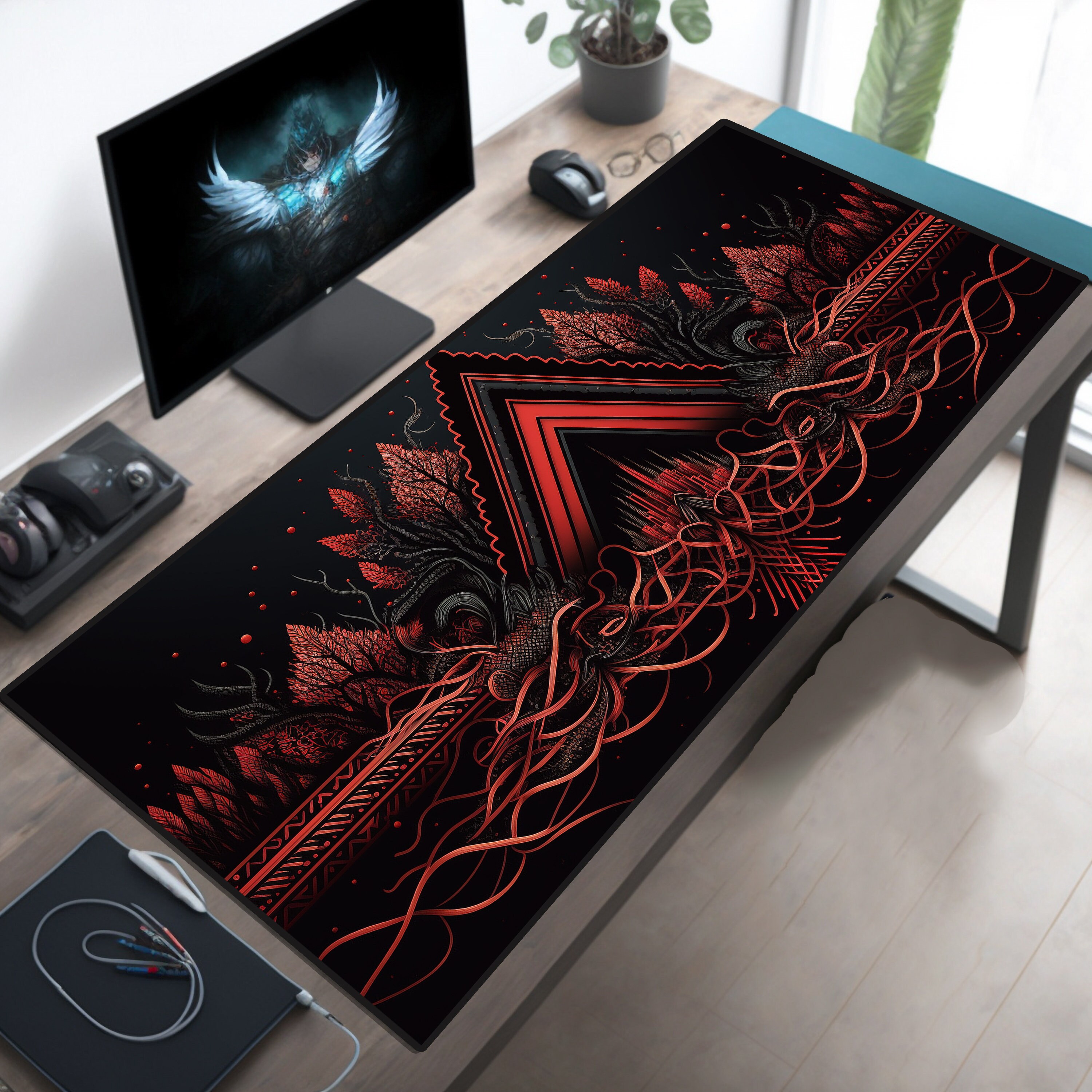 Extended Gaming Mouse Pad XXL Large Keyboard Mat Long Mousepad Desk Decor Writing Pad Non Slip Rubber Base Stitched Edges Work Game Office Home 35 1-164224