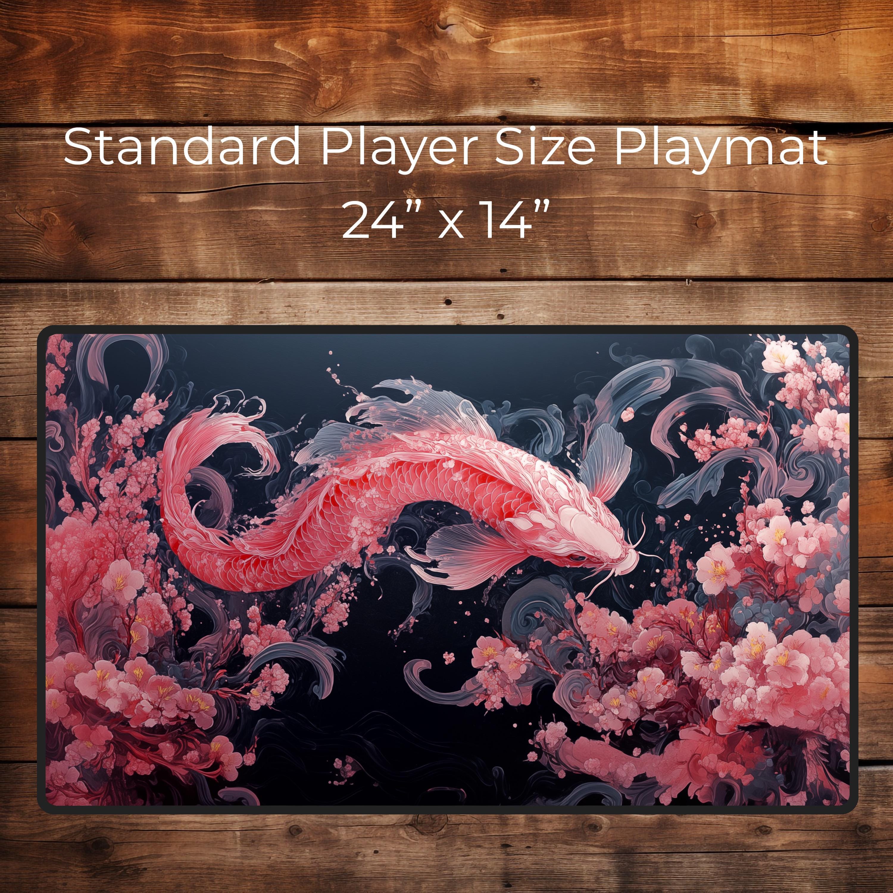 Koi in Sakura Waves - Japanese Koi Fish Playmat for TCG Gamers - PC ...