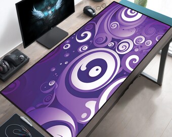 HAOCOO Purple Mouse Pad, Smooth Leather Desk Matt For Desktop, Cute