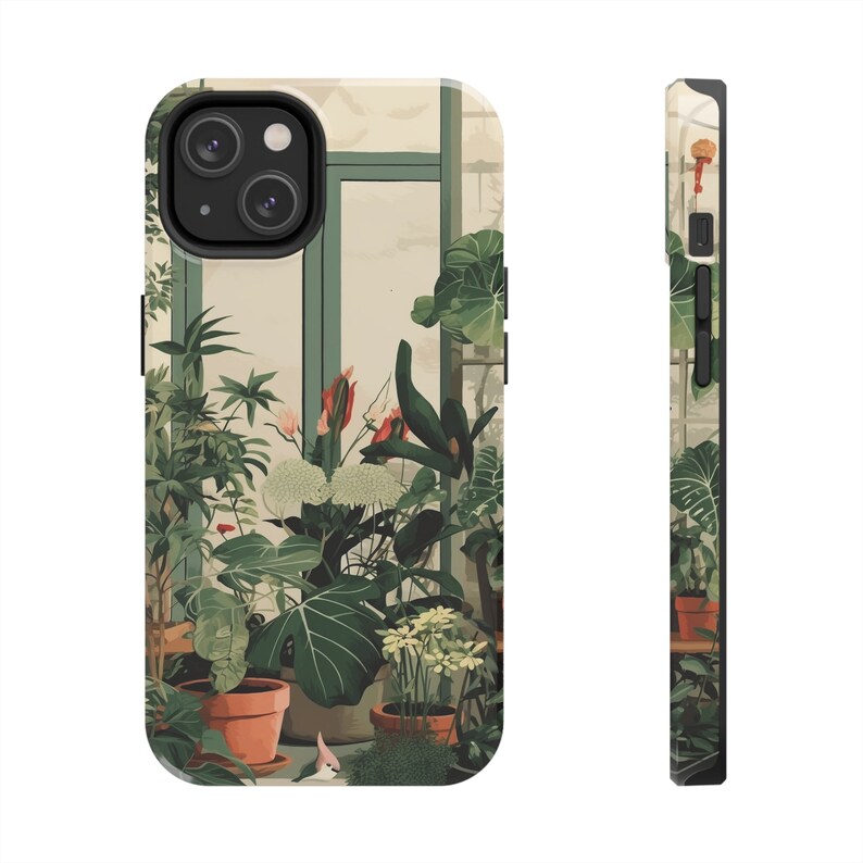 Green Plant Lovers Cute iPhone Case, Garden iPhone Cover, iPhone 7, iPhone 8, iPhone X, iPhone 12, iPhone 13, iPhone 14, Pro Max Mini image 3