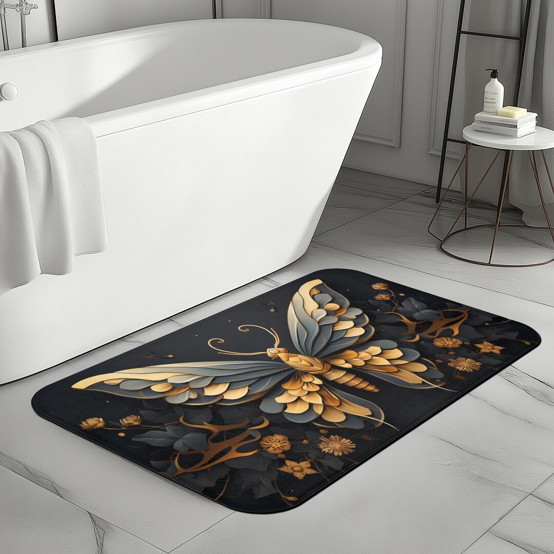 Gothic Moth Bathroom Mat, Moth Bath Mat, Cute Goth Bath Rug - Etsy