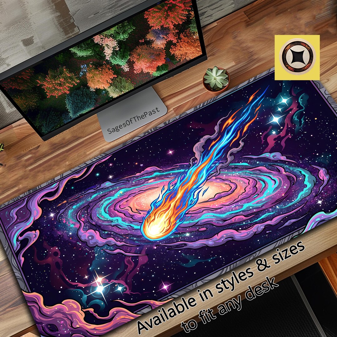 Stylized Galaxy Desk Mat Playmat for Gamers and Space Enthusiasts - Etsy