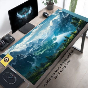 Breathtaking Mountain Vista Desk Mat Awe-Inspiring Mountain Mousepad, Natural Wonders Mouse Pad