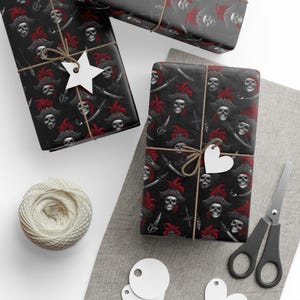 Papel de regalo con temática pirata - Regalos piratas - Papel de regalo para fiestas de cumpleaños - Regalos con temática pirata - Papel navideño