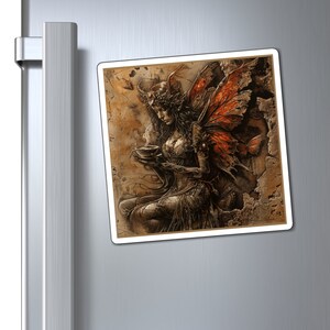 Fantasy Dark Aesthetic Fairy Fridge Magnet, Refrigerator Decor, Kitchen Magnet, Car Magnet