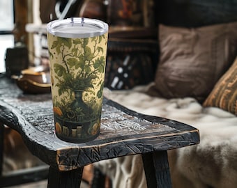 Vaso de plantas y pociones botánicas de brujas, vaso de brujas, taza de viaje de brujas, vaso de Dark Academia, vaso de acero inoxidable de 20 oz