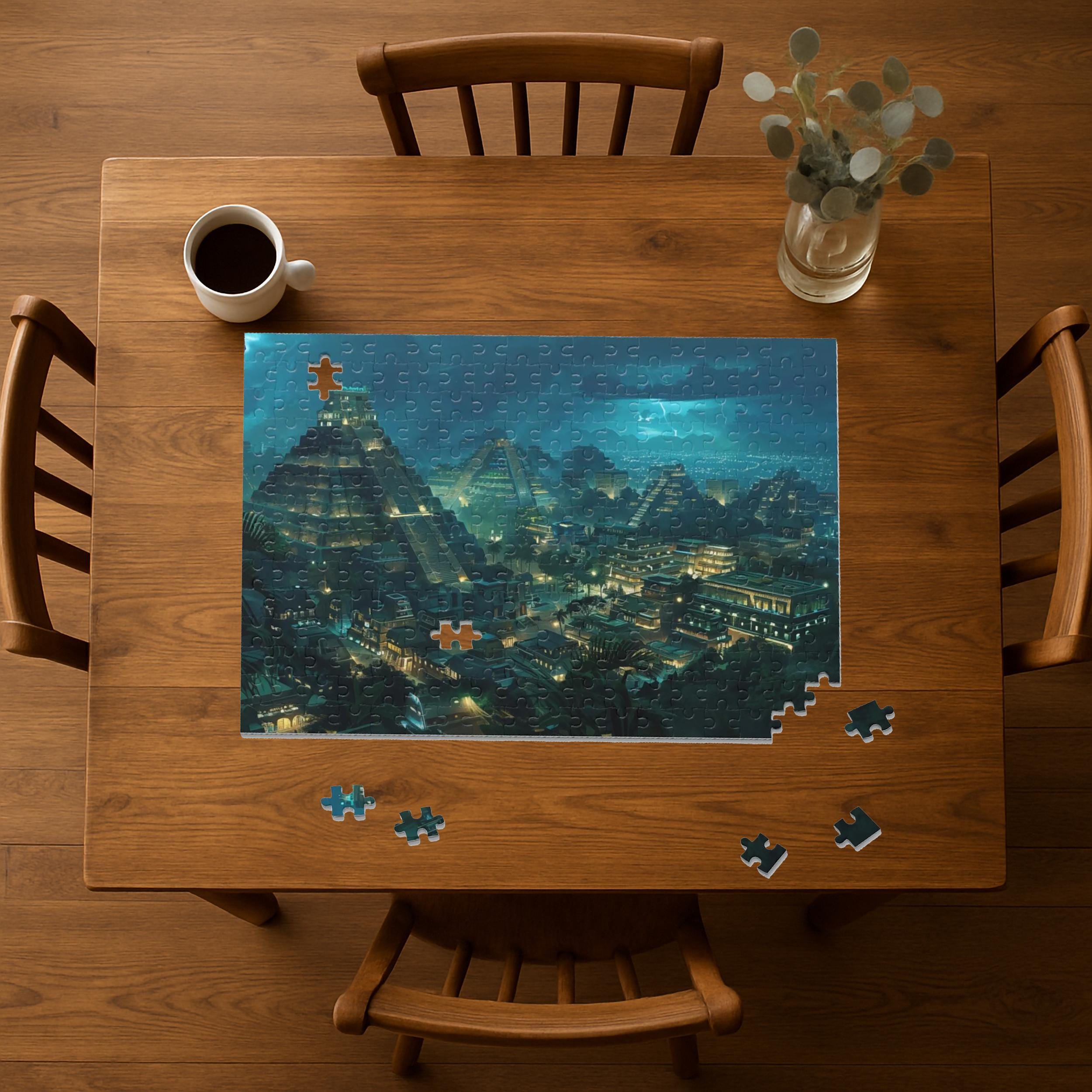 Futuristic Aztec City Jigsaw Puzzle