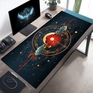 Celestial-bureaumat, grote muismat, XL-muismat, gamingmuismat, gamingbureaumat, bureaumat astrologie, astrologie-muismat